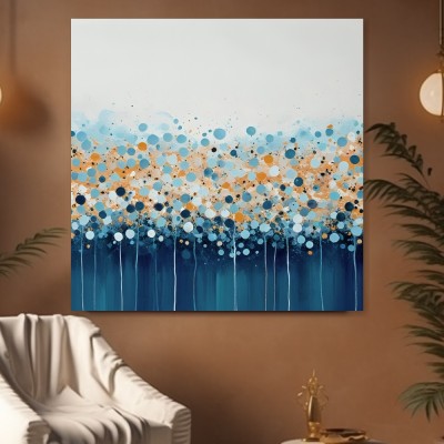 Abstrakte Punkte in Blau und Gold