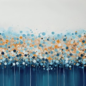 Abstrakte Punkte in Blau und Gold