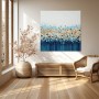 Abstrakte Punkte in Blau und Gold