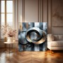 Metallische Ringe in Grau und Kupfer