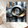 Metallische Ringe in Grau und Kupfer