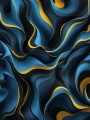 Abstrakte Wellen in Blau und Gold