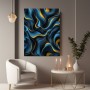 Abstrakte Wellen in Blau und Gold