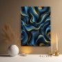 Abstrakte Wellen in Blau und Gold