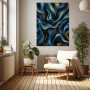 Abstrakte Wellen in Blau und Gold