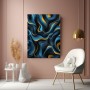 Abstrakte Wellen in Blau und Gold