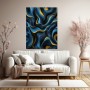 Abstrakte Wellen in Blau und Gold