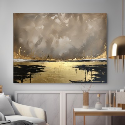 Goldene Horizontlinie in Grau