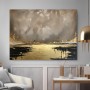 Goldene Horizontlinie in Grau