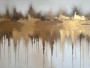 Goldene Skyline in abstrakten Farbverläufen
