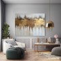 Goldene Skyline in abstrakten Farbverläufen