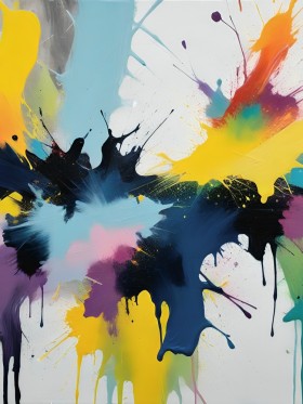 Farbsplash in Türkis und Gelb