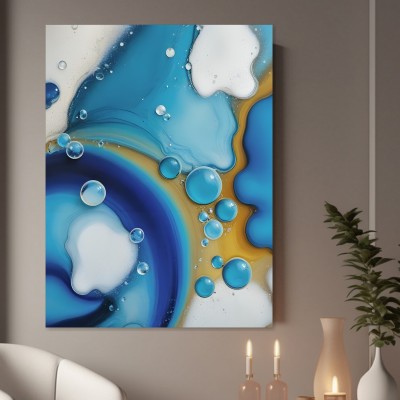 Abstrakte Wellen in Blau und Gold