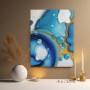 Abstrakte Wellen in Blau und Gold