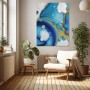 Abstrakte Wellen in Blau und Gold