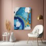 Abstrakte Wellen in Blau und Gold