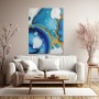 Abstrakte Wellen in Blau und Gold