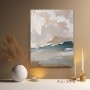 Abstrakte Küstenstille in Beige und Blau