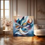 Abstrakte Formen in Blau und Orange