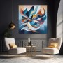 Abstrakte Formen in Blau und Orange