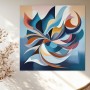 Abstrakte Formen in Blau und Orange