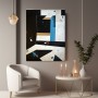 Abstrakte Geometrie in Schwarz und Blau