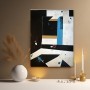 Abstrakte Geometrie in Schwarz und Blau