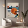 Abstrakte Geometrie in Orange und Blau
