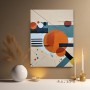 Abstrakte Geometrie in Orange und Blau