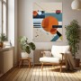 Abstrakte Geometrie in Orange und Blau