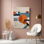 Abstrakte Geometrie in Orange und Blau