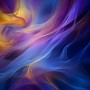 Fließende Farben in Blau und Gold