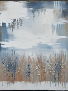 Sanfte Gräser in Blau und Beige