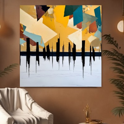 Abstrakte Skyline in warmen Farben