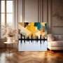 Abstrakte Skyline in warmen Farben