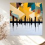 Abstrakte Skyline in warmen Farben