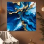 Abstrakte Goldwellen in Blau