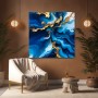 Abstrakte Goldwellen in Blau