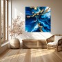 Abstrakte Goldwellen in Blau