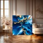 Abstrakte Goldwellen in Blau