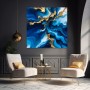Abstrakte Goldwellen in Blau