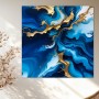 Abstrakte Goldwellen in Blau