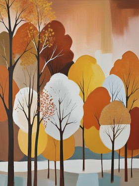 Herbstwald in warmen Farben