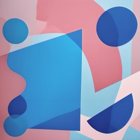 Pastell Geometrie in Blau und Rosa