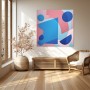 Pastell Geometrie in Blau und Rosa