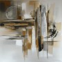 Abstrakte Metropole in Gold und Grau