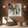 Abstrakte Metropole in Gold und Grau