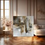 Abstrakte Metropole in Gold und Grau