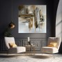 Abstrakte Metropole in Gold und Grau