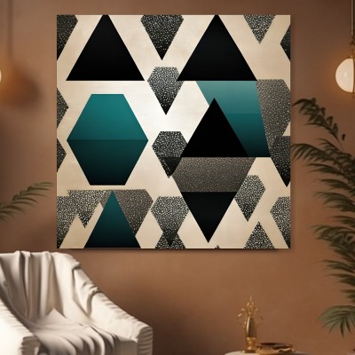 Geometrie in Petrol und Schwarz